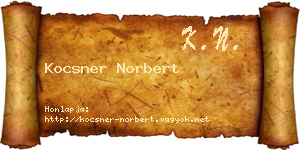 Kocsner Norbert névjegykártya